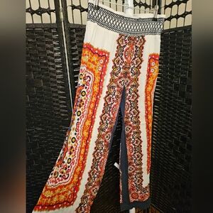 Vibrant Wide-Leg Pants with Bohemian Flair